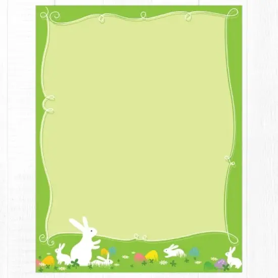 80ct Hippity Hop Letterhead Green: Easter Stationery, Uncoated Paper, 8.5x11 Inches, 80 Sheets, Animal Theme, Great Papers! image {2}