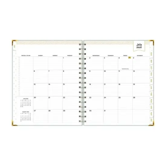 Day Designer 7"x9" 2025-2026 Weekly/Monthly Wirebound Planner Hardcover Hampton Sage Bookcloth image {5}