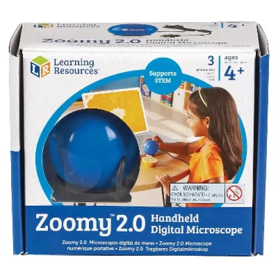 Learning Resources Zoomy 2.0 Blue Handheld Digital Microscope image {1}