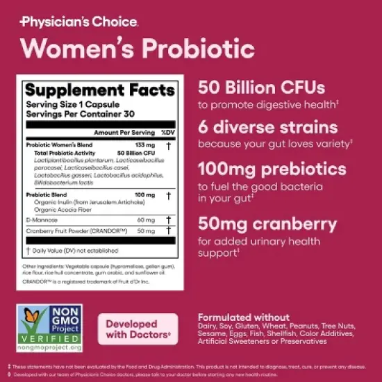 Physician's Choice 50 Billion CFU Women's Probiotic Capsules image {6}