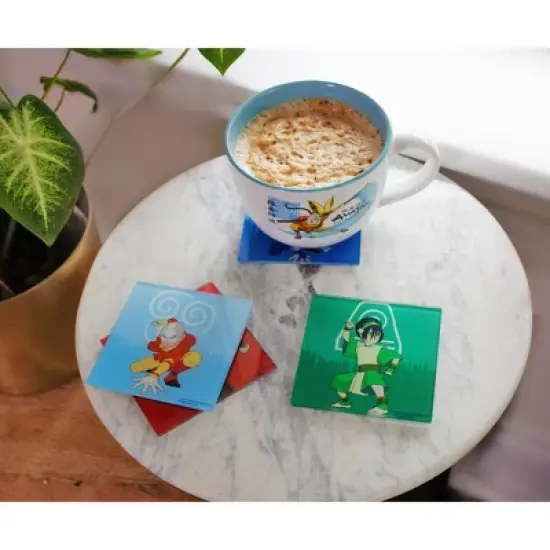 Silver Buffalo Avatar: The Last Airbender Characters Glass Coasters | Set of 4 image {5}