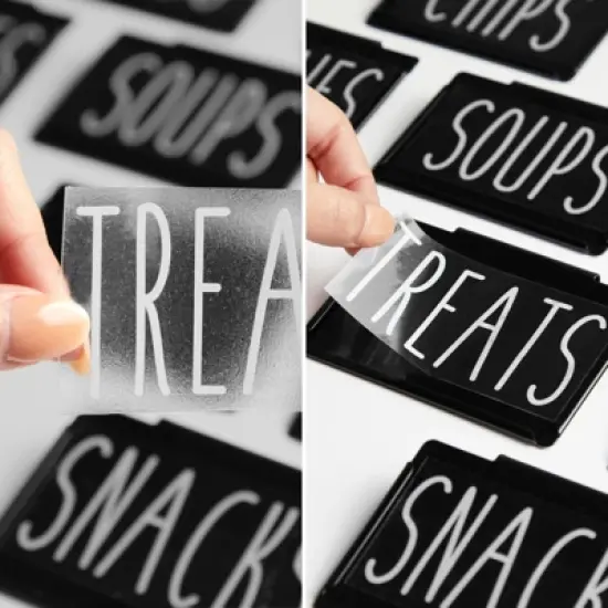 Talented Kitchen Talented Kitchen 8 Piece Metal Basket Labels Clip On Holders with 40 Labels, Black Label Clips for Storage Bins image {4}