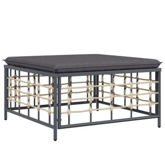 vidaXL Anthracite Outdoor Patio Lounge Set - 6 Pieces, Weather-Resistant Poly Rattan, Powder-Coated Steel Frame with Comfortable Cushions image {5}