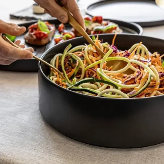 over&back Stackable 10" Hand-Finished Stoneware Serving Bowl image {6}