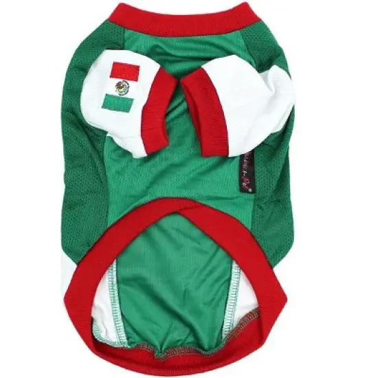 Parisian Pet 'Team Mexico' Dog & Cat T-Shirt &ndash; Patriotic Dog Shirt, Perfect for Soccer Fans &ndash; Red, White, Green image {1}