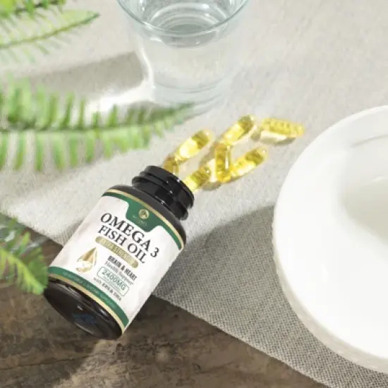 Fish Oil 2400 mg - Triple Strength Fish Oil Supplement for Healthy Heart Support - 60 Softgels;120 Softgels image {8}