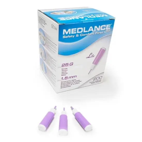 Medlance Fixed Depth Lancet Safety Lancet 25 Gauge Needle 1.5 mm Depth 1 Box(s), 200 /Box image {4}