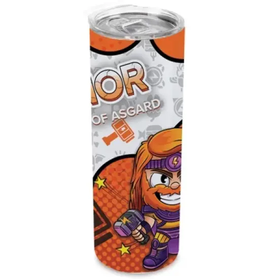 SMASHCRAFT 20 ounce Stainless Steel Double Walled Insulated Travel Tumbler Coffee Mug Cup, Thor Chibi image {1}