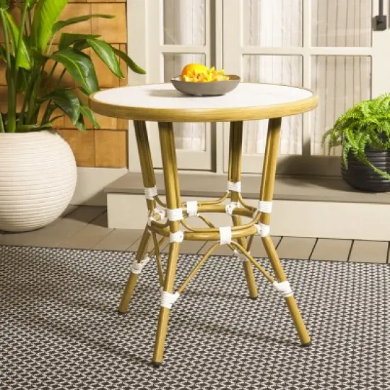 Pomona Bistro Table - Indoor/Outdoor - PAT4051 - White - Safavieh image {1}