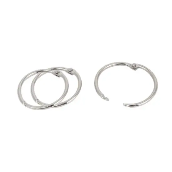 Unique Bargains Staple Book Binder 1.5" Outer Diameter Loose Leaf Ring Keychain 10 Pcs image {3}