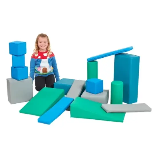 ECR4Kids SoftZone Building Foam Blocks, Large Unit-Style Soft Builder Blocks, 16-Piece image {2}