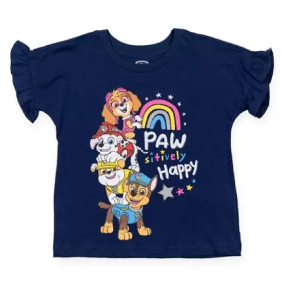 Nickelodeon Paw Patrol Chase Rubble Skye Everest Marshall 2 Pack Graphic T-Shirts Navy Blue / Pink  image {2}