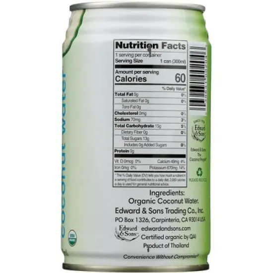 Nature Factor Organic Coconut Water - Case of 12/10 oz image {3}