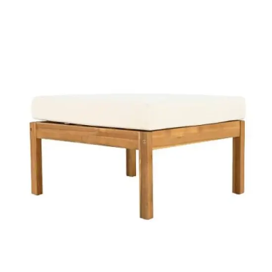 Christopher Knight Home Ignis Boho 5 Piece Patio Acacia Wood Faux Rattan Chat Set with Cushions and Slatted Coffee Table image {10}