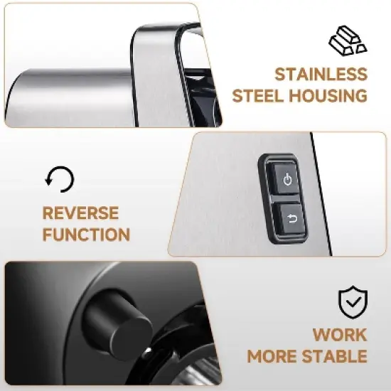 3000W Meat Grinder, Grind 3 lbs/min,Heavy-Duty Multipurpose Stainless Steel Meat Mincer with 2 Blades & 4 Grinding Plates,3 Sausage Tubes & Kibbe Kit image {4}