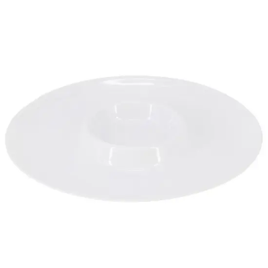 Gibson Home Grayson 12 Piece 12 Inch Round Melamine Chip and Dip Platter Set in White image {1}