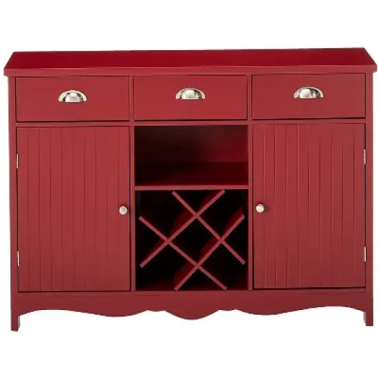 Kings Brand Furniture Buffet Server Console Table With Wine Storage, Red image {1}