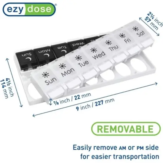 Ezy Dose Weekly AM/PM Push Button Pill Organizer image {2}