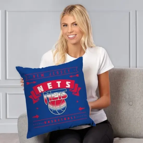 NBA Brooklyn Nets Hardwood Classics Printed Throw Pillow image {1}