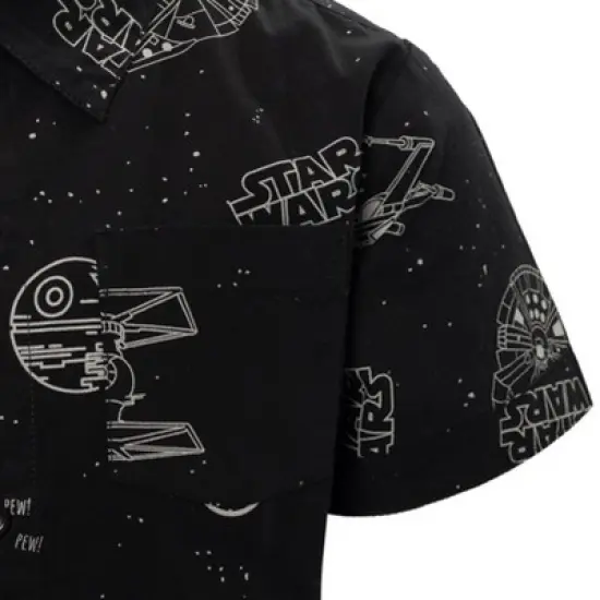Star Wars Resistance X-Wing TIE Fighter Button Down Shirt Little Kid to Big Kid image {4}