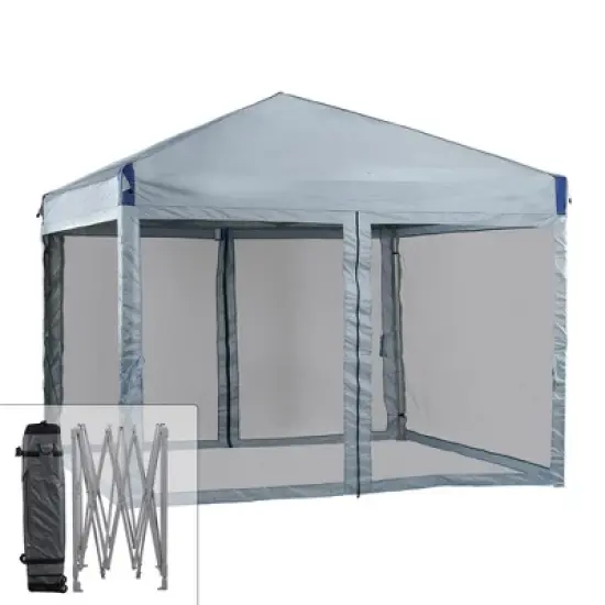 Aoodor 10' x 10' Pop Up Canopy Tent with Removable Mesh Sidewalls, Portable Instant Shade Canopy with Roller Bag image {8}
