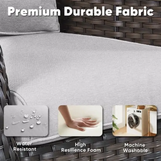 Gymojoy 7 Pieces Outdoor Sofa with Swivel Chairs Ottoman, Coffee Table, Patio Furniture Set image {8}