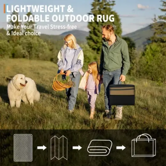 Waterproof Outdoor Rugs UV-Resistant Plastic Straw Camping Rugs image {6}