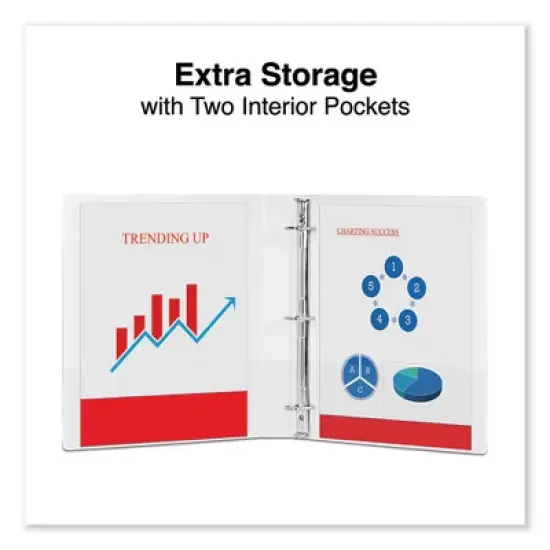 Universal Slant D-Ring View Binder, 3 Rings, 1" Capacity, 11 x 8.5, White, 12/Carton image {6}