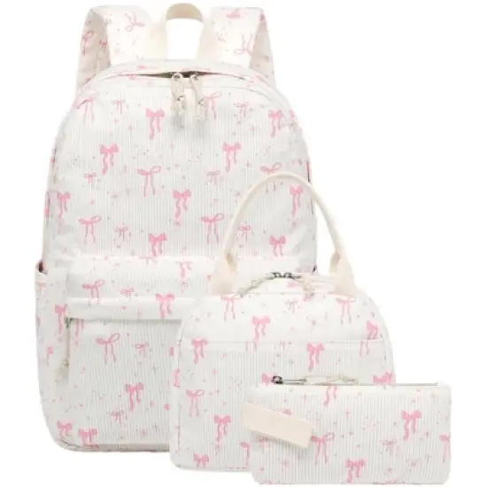 School Backpack for Girls Kids Teens Cute School Bookbag Set with Insulated Lunch Box Pencil Case image {9}