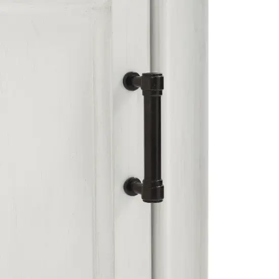 3pc Tara Entryway Set - Hall Tree and 2 Linen Cabinets Distressed White - Crosley image {10}