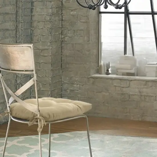 Habitat Tufted Ultra Soft Comfortable Chair Pad Pack of 2 Each 15" X 15" Buff image {5}