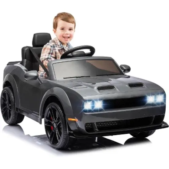 Kids Electric Car | Licensed Dodge Challenger Ride-On 12V Battery-Powered Vehicle with Remote, LED Lights, Bluetooth, MP3 for Boys and Girls image {8}