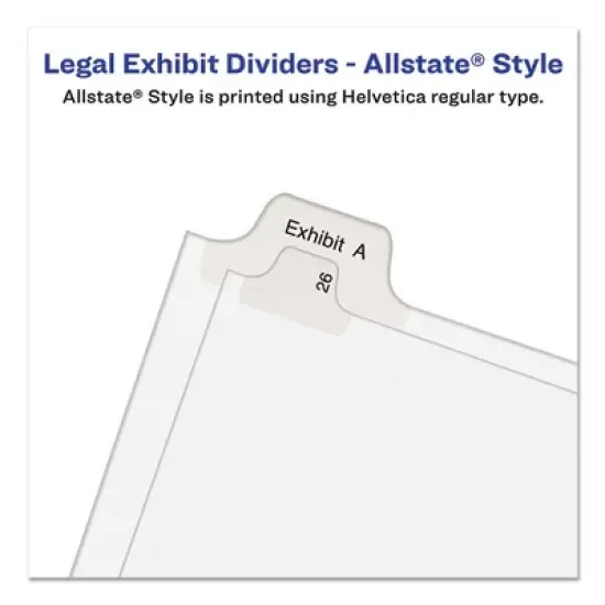 Avery Preprinted Legal Exhibit Side Tab Index Dividers, Allstate Style, 25-Tab, 1 to 25, 11 x 8.5, White, 1 Set, (1701) image {2}