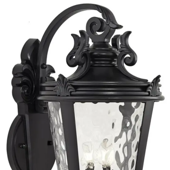 John Timberland Casa Marseille Vintage Rustic Outdoor Wall Light Fixture Textured Black 36" Clear Hammered Glass for Post Exterior Barn Deck House image {2}