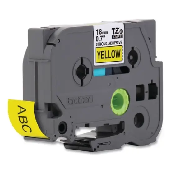 0.7" x 26.2' P-Touch TZe Extra-Strength Adhesive Laminated Labeling Tape Black/Yellow - Brother image {2}