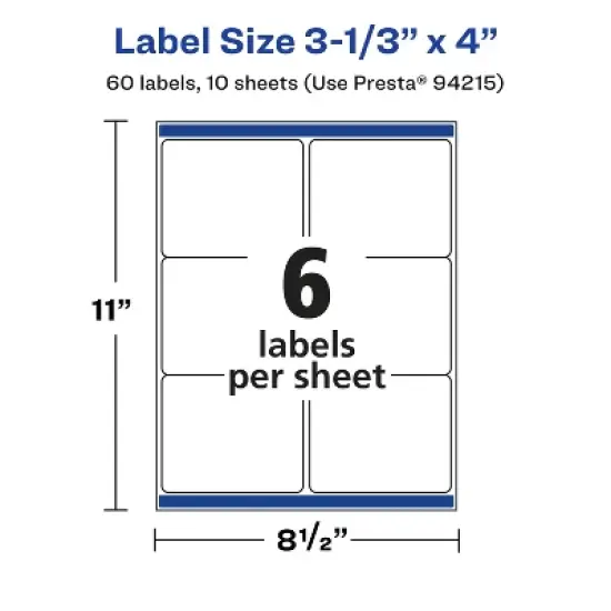 Avery Glossy Clear Rectangle Labels with Sure Feed, 3-1/3" x 4" image {4}