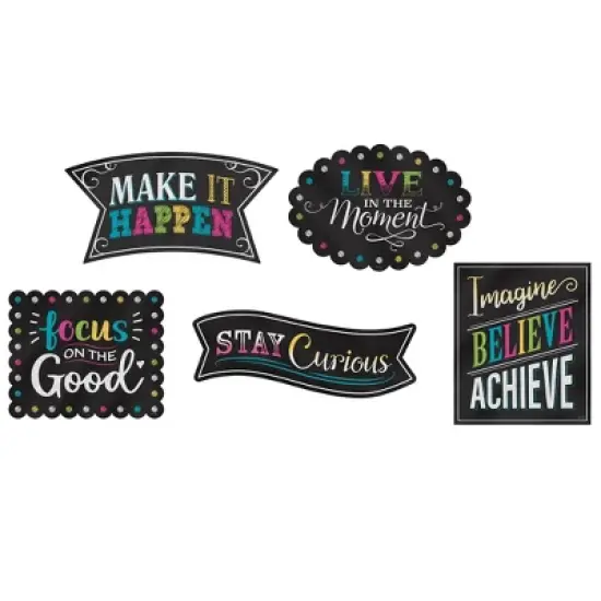 Teacher Created Resources&reg; Chalkboard Brights Clingy Thingies&reg; Positive Sayings Accents, 10 Per Pack, 2 Packs image {2}