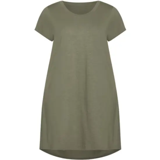 Women's Plus Size Hello Sunshine Plain Dress - olive | ZIM & ZOE image {2}