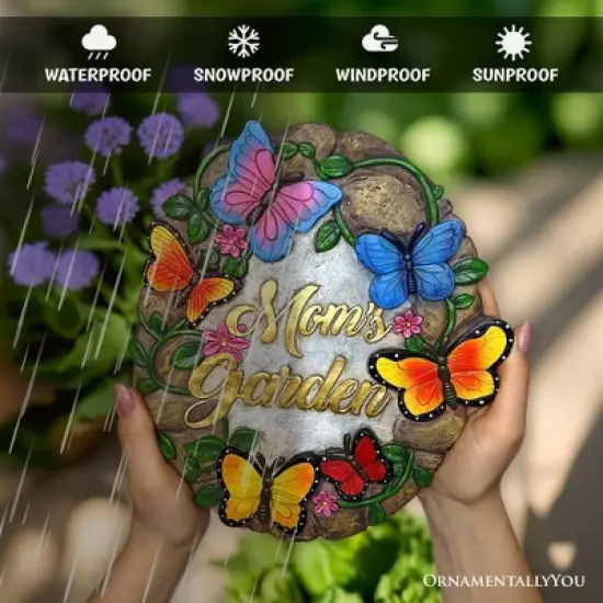 Mom&rsquo;s Garden with Butterflies Stepping Stone, 9.5" Decorative Outdoor Decoration| OrnamentallyYou image {3}