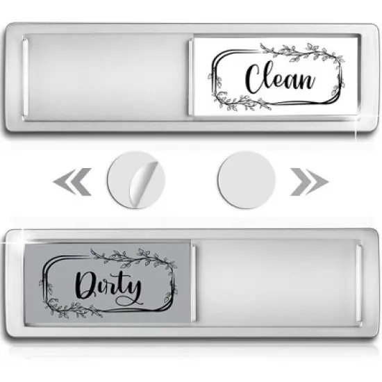Dishwasher Magnet Clean Dirty Sign Non-Scratching Strong Magnet with Optional Stickers - Strong Slide for Changing Signs image {9}