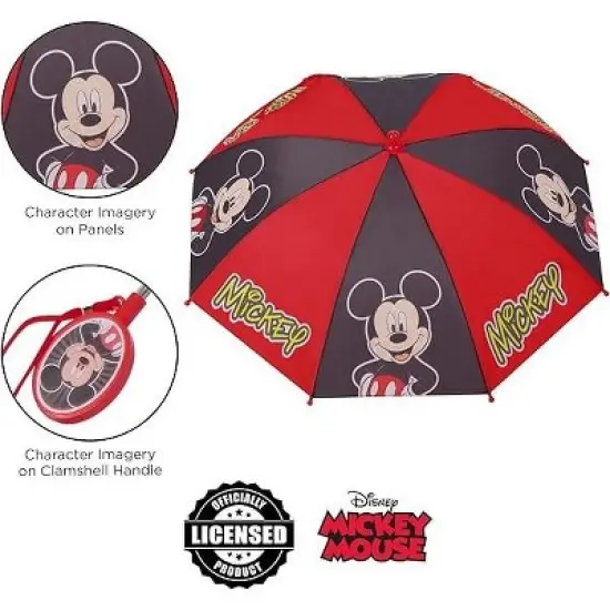 Mickey Mouse Boys Umbrella with Matching Raincoat Set, Kids Ages 2-7 image {5}