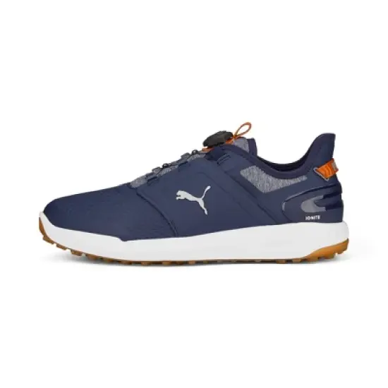 Puma Men's Ignite Elevate Disc Spikeless Golf Shoes - Navy/Silver image {1}