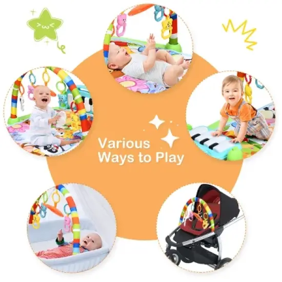 Baby and Toddler Learning Toys Activity Play Mat for Sit Lay Down Infant Tummy Time image {3}