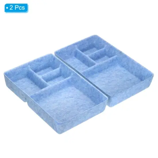 Unique Bargains 4 Compartments Desk Felt Drawers Organizer 2 Pcs image {2}