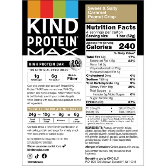 KIND Protein Max Crisp Protein Bars - 8.7oz/4pk image {1}