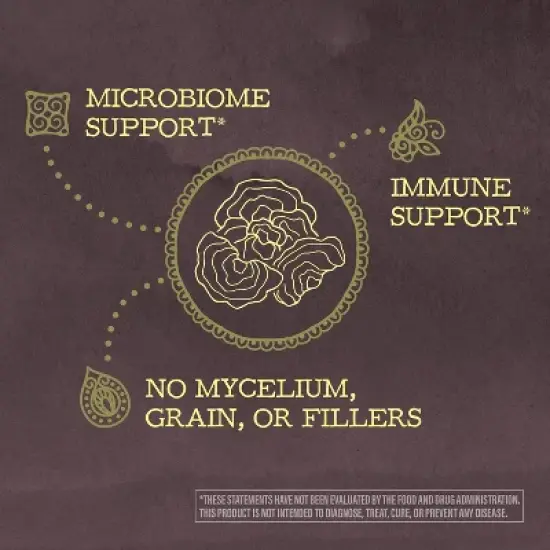 Sunwarrior Organic Turkey Tail Mushroom Powder, Be Well Turkey Mushroom Immune Support, Microbiome Gut Health Support, 50 Servings 100g Pouch image {4}