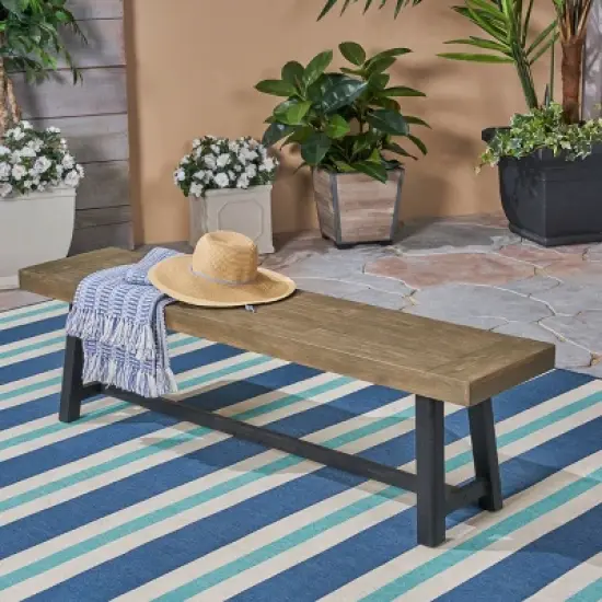 Raphael Acacia Wood Bench - Christopher Knight Home image {4}