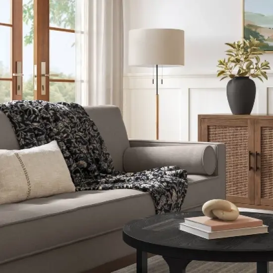 Oversized Printed Floral Primalush Throw Lack/Neutral - Threshold&trade; image {1}