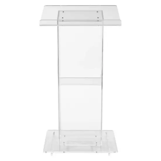 Lectern with Shelf Clear Acrylic - Hampden Furnishings image {3}