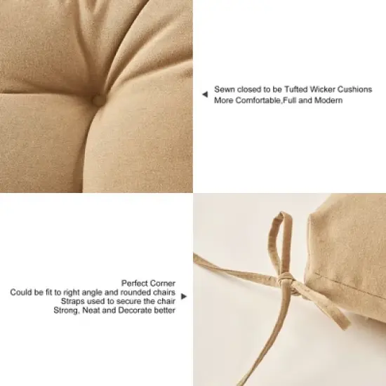 ARTPLAN Patio Chair Cushion,Tufted Adirondack Outdoor Chair Cushion,Wicker High Back Outdoor Seat Cushion,Set of 4,21"X21"X4" (4 Pack) image {4}